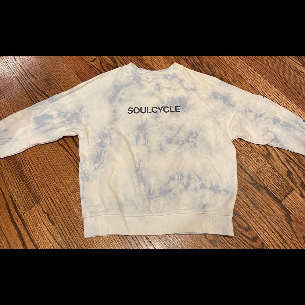 Soulcycle blue tie dye sweatshirt